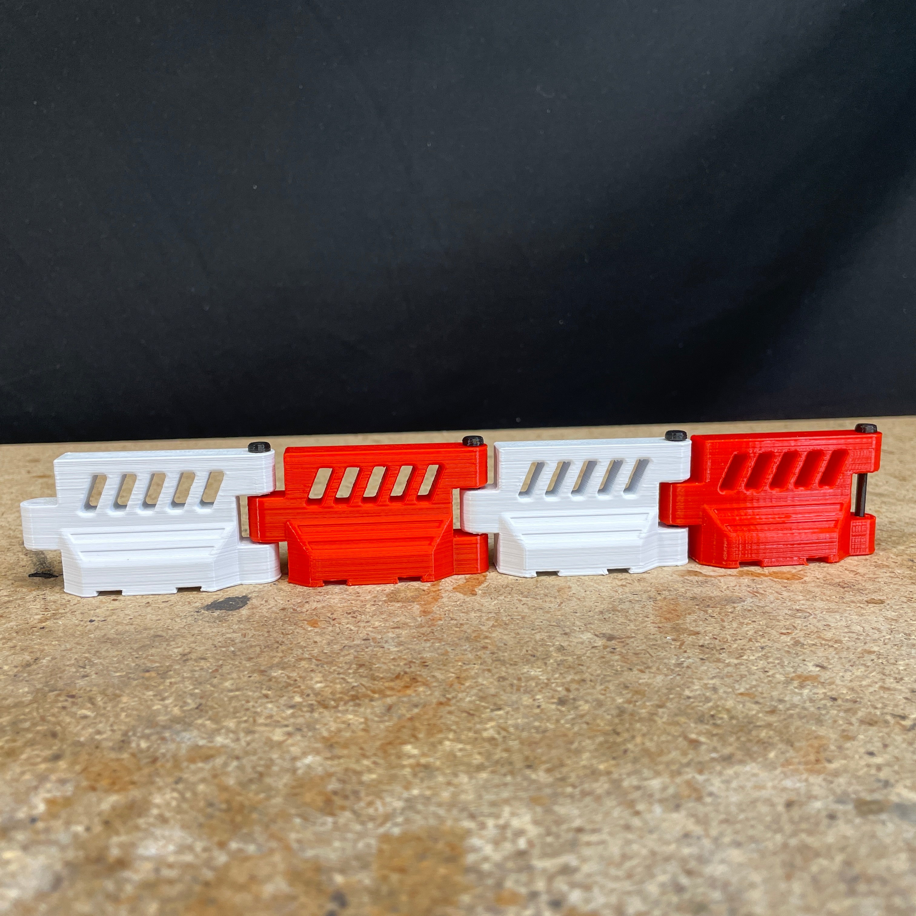 Pre Colored Make It RC 1/24- 1/25 Scale Crash Barrier (Set of 4)